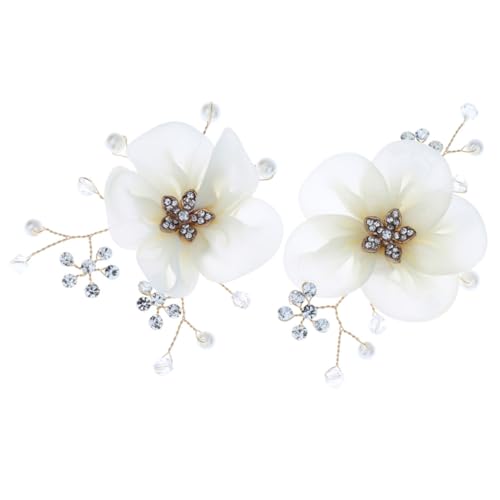 CLISPEED 2 Stück Schuhclips mit Perlenblumen und Strass Teiliges Hochzeitsschmuck Dekoration für Brautschuhe Handgefertigt Robustes Legierungsmaterial Vielseitig für Hochzeitsfeiern von CLISPEED