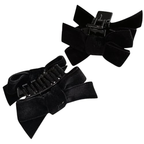 CLISPEED 2 Stück Schwarze Kleine Schleifen Haarspangen für Damen Stabile Haarklammern mit Festem Modischer Haarschmuck für Alltag Party Geburtstag und Besondere Anlässe Teiliges von CLISPEED