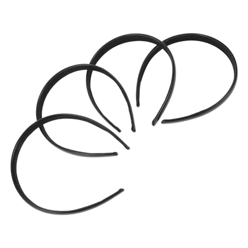 CLISPEED 2 Stück Schwarze PU Leder Haarbänder Damen Dünn Flexibel Elastisch Leichte Haarschmuck Accessoires für Alltag Sanfter Druck Schlichtes Design von CLISPEED