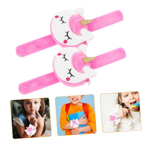 CLISPEED 2 Stück Slap Armband Einhorn Weiß Weiches Hautfreundliches Material Einfach Anzuziehen Multifunktional als Geldbörse als Partygeschenk für Mädchen und Jungen von CLISPEED