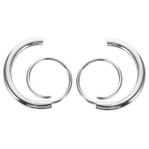 CLISPEED 2 Stück Spiral Double Hoops Ohrringe Kupfer Goldbeschichtung Twist Ohrstecker Damen Party Schmuck von CLISPEED