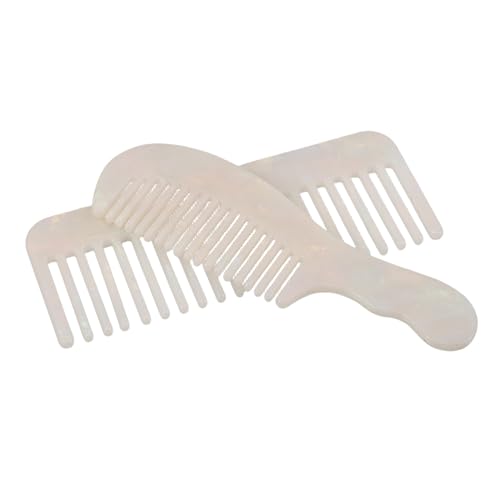 CLISPEED 2 Stück Static Acetate Kamm für Damen Breitzinkiges Kompaktes Styling Tool mit Kurzem Griff Vielseitig für Glattes Lockiges Nasses und Trockenes Haar Ergonomisch und von CLISPEED