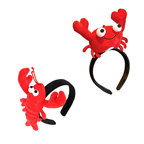 CLISPEED 2stücke Krabben Hummer Kopfschmuck Haarreif Party Zubehör Kreative Kopfbedeckung Für Junge Mädchen Erwachsene Karneval Halloween Accessoires von CLISPEED