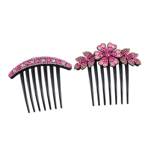 CLISPEED 2 Stück Strass Haarkamm Blüten Design Haarnadel Haarstecker Kamm Damen Haarschmuck Hochzeit Party Accessoire Elegant und Hautfreundlich von CLISPEED