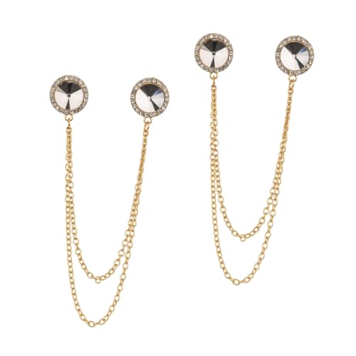 CLISPEED 2 Stück Strickjacken Clip mit Kettenverschluss Pullover und Schalhalter für Damen Schmuck Accessoire für Kleidung und Festliche Anlässe Sicherer Halt Verrutschen von CLISPEED