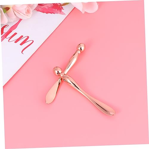 CLISPEED 2 Stück Teiliges Augenmassage Stick aus Metall Doppelseitiges Design mit Löffel und Massageende Fördert Augencremeaufnahme Schwellungen Kompakt und Langlebig Roségold von CLISPEED