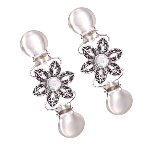 CLISPEED 2 Stück Teiliges Damen Kleidung Clips mit Modischem Blumen Design Strickjacken und Schalschnallen aus Hochwertiger Zinklegierung und Kristall Praktisch und Leicht für Vielseitigen von CLISPEED
