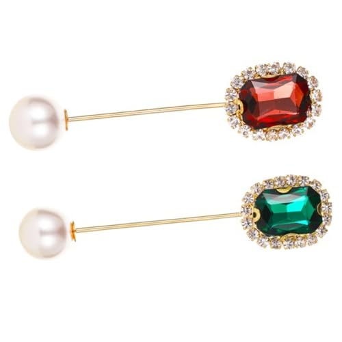 CLISPEED 2 Stück Teiliges Damen Lapel Pin mit Perlen und Quadratischem Eleganter Broschen Anstecker aus Modisches Accessoire für Anzug und Kleid Stilvolle Schmuckdeko für Besondere Anlässe von CLISPEED