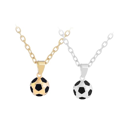 CLISPEED 2 Stück Teiliges Fußball für Männer Kreativer Fußball Form Anhänger Silber Modisches für Sportliebhaber für Besondere Anlässe von CLISPEED