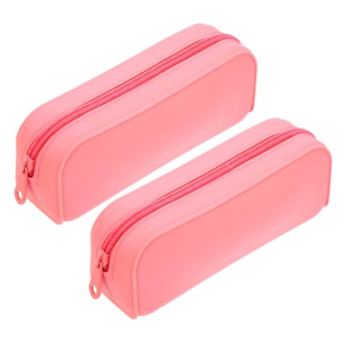 CLISPEED 2 Stück Teiliges Großes Silikon Federmäppchen in Candy Farben Niedliche Stifttasche für Schule und Uni Geräumiges Design für Mädchen und von CLISPEED