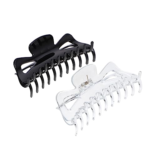 CLISPEED 2 Stück Teiliges Haarklammer Große Haarkralle für Damen Rutschfest Starker für Dickes Haar Schwarz und Transparent Modischer Haarschmuck für Alltag und Reisen von CLISPEED