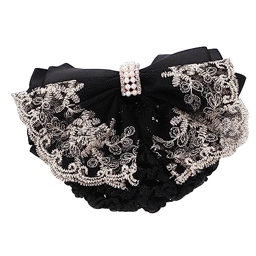 CLISPEED 2 Stück Teiliges Haarnetz für Dutt Damen Leichtes Langlebiges Haarnetz Haarklammer Eleganter Schwarzer Dutt halter für Büro Hotel Service Vielseitiges Haarschmuck accessoire von CLISPEED