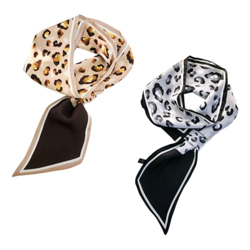 CLISPEED 2 Stück Teiliges Haarschal Leoparddruck Seidenschal Haarband und Halstuch Damen Vielseitig Verstellbar für Hals Kopf und Taschenaccessoire Gelb CLISPEED 2 Stück Teiliges Haarschal Leoparddruck Seidenschal Haarband und Halstuch Damen Vielseitig Verstellbar für Hals Kopf und Taschenaccessoire Gelb von CLISPEED