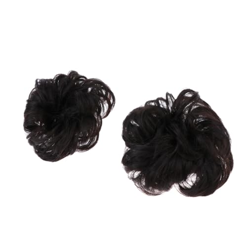 CLISPEED 2 Stück Teiliges Haarteil Synthetischer Haarknoten Haar Chignon Haar Plate Tool für Frauen Mädchen Braun Schwarz Voluminöses Hochsteckfrisur Zubehör von CLISPEED