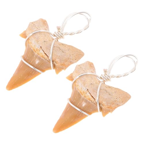 CLISPEED 2 Stück Teiliges Haifischzahn Anhänger Dekorative Tribal Schmuckanhänger für Herren Halskette Origineller Outdoor und Surfstil Handgefertigtes Design Modische DIY Ketten Charm von CLISPEED