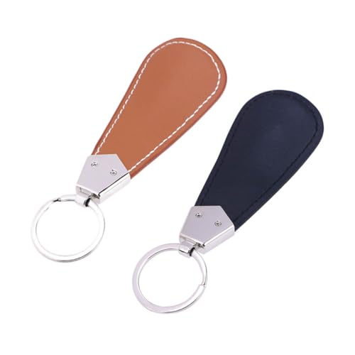 CLISPEED 2 Stück Teiliges Kleiner Schuhanzieher aus PU mit Schlüsselring Tragbarer Leichter Schuhlöffel für Reisen und Alltag Langlebig Platzsparend für Herren und Damen von CLISPEED