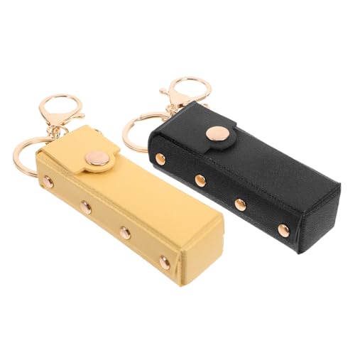 CLISPEED 2 Stück Teiliges Lippenstift Schlüsselanhänger Wasserdichter Lippenstift Organizer aus Langlebigem Kunstleder für Damen für Reisen Wandern Party Zubehör von CLISPEED