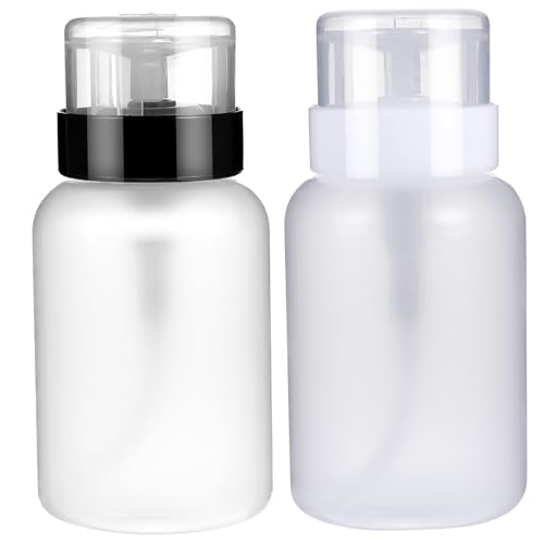 CLISPEED 2 Stück Teiliges Pumpflaschen Nagellackentfernerspender aus Klarem Kunststoff Langlebig und Wiederverwendbar Kompakt und Leicht für Nagellack und Makeup Entferner Flüssigkeiten von CLISPEED