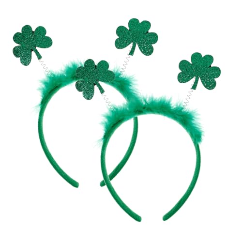 CLISPEED 2 Stück Teiliges Saint Patrick's Day Haarband Langlebiger Karneval Kopfschmuck Festliches Kleeblatt Stirnband Bequem Sitzend für Fasching Party und Feierlichkeiten von CLISPEED