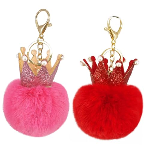 CLISPEED 2 Stück Teiliges Schlüsselanhänger mit Design PU Material Modischer Anhänger für Taschen und Auto Langlebig Farbenfroh Einfach zu Befestigen für Damen und Herren Zufällige Farbe von CLISPEED