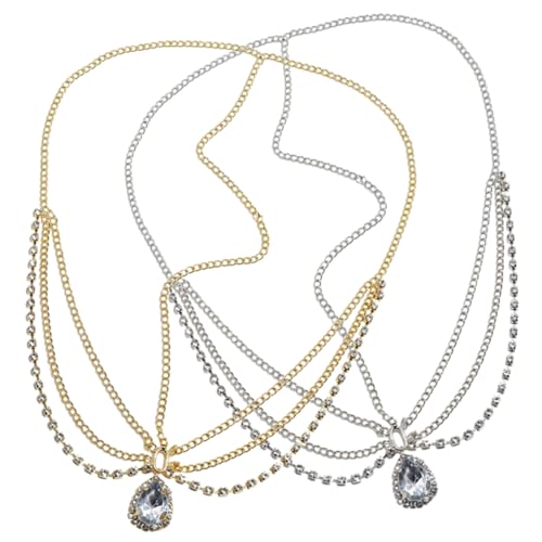 CLISPEED 2 Stück Teiliges Stirnband mit Kristallanhänger Modischer Haarschmuck für Frauen und Mädchen Festival Accessoire für Hochzeit Geburtstag Party und Festliche Anlässe von CLISPEED