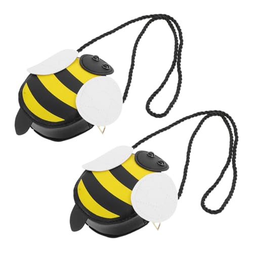 CLISPEED 2 Stück Teiliges Umhängetaschen Bienenmotiv Kleine Aufbewahrungstasche für Münzen und Kleinigkeiten Niedliche Mädchen Schultertasche für Alltag Party von CLISPEED