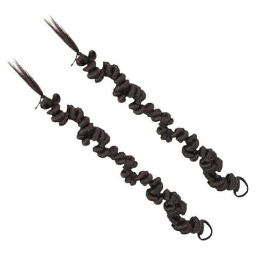 CLISPEED 2 Stück Teiliges Unregelmäßige Geflochtene Ponytail Extensions für Damen Langes Haarteil mit Haargummi Leicht und Langlebig für Alltag und Party von CLISPEED