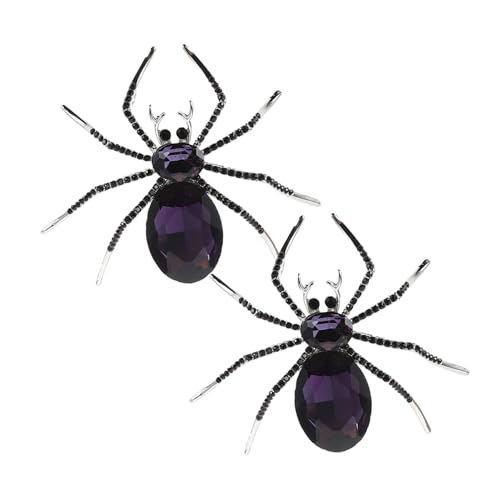 CLISPEED 2stücke Spinnen Brosche Halloween Glitzer Schmuck Dekoration Anstecker Für Anzug Hut Tasche Rock Pullover von CLISPEED