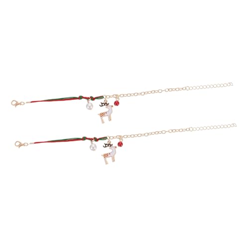 CLISPEED 2 Stück Teiliges Weihnachtsarmband mit Verstellbarer Legierungs Kette und Festlichen Anhängern Schmuckstück für Erwachsene und Passend zu Kleidern und Alltag von CLISPEED