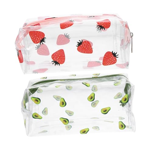 CLISPEED 2 Stück Transparente Kosmetiktaschen Wasserabweisend Große Kapazität Multifunktional Leicht Tragbar als Reise Organizer für Damen und Camping von CLISPEED