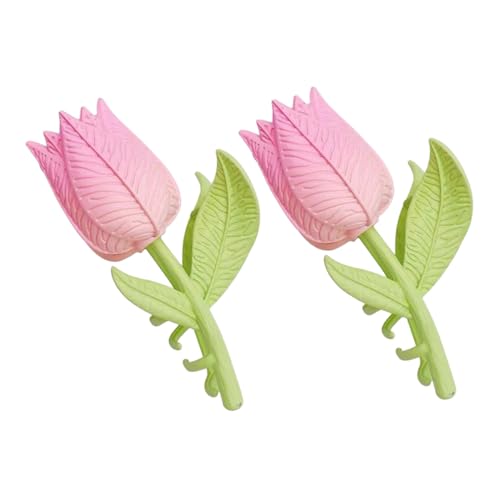 CLISPEED 2 Stück Tulpenblumen Haarklammern für Damen Haarspangen für Dickes und Stilvolle Blumen Haarclips für Alltag Badezimmer Küche und Praktisch und Elegant von CLISPEED