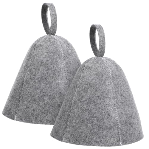 CLISPEED 2stücke Filz Sauna Hut Verdickte Duschhaube Für Damen Und Herren Komfortable Badekappe Leicht Und Praktisch Für Sauna Und Zuhause Graue Farbe von CLISPEED