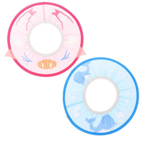 CLISPEED 2 Stück Verstellbare Duschhaube Wasserdichte Shampoo Kappe mit Ohrenschutz Rosa Blau Für Junge Mädchen Bad Spa Pflege von CLISPEED