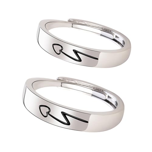 CLISPEED 2 Stück Verstellbare Kupfer Ringe mit Herzform Leichte Offene Ringgröße Langlebige Verlobungsringe für Damen und Herren Modische Valentinstagsgeschenke CLISPEED 2 Stück Verstellbare Kupfer Ringe mit Herzform Leichte Offene Ringgröße Langlebige Verlobungsringe für Damen und Herren Modische Valentinstagsgeschenke von CLISPEED