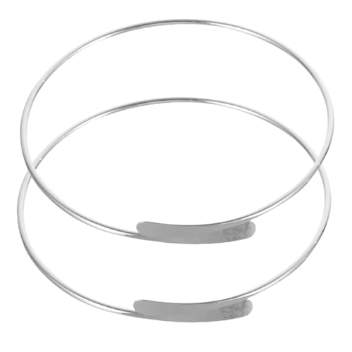 CLISPEED 2 Stück Verstellbare Metallarmbänder für Damen Schlichte Silberfarbene Armspangen Leichte und Anpassbare Handgelenkschmuck für Frauen und Teenager von CLISPEED