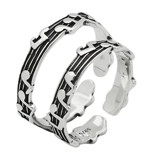 CLISPEED 2 Stück Verstellbare Musiknoten Ringe Kupfer Ring Schmuck Damen Herren Stilvoll Leicht Langlebig Passend für Alltag Party Geburtstag Modisches Accessoire von CLISPEED