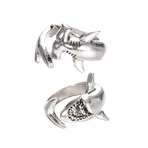 CLISPEED 2 Stück Verstellbarer Set Offener Fingerbandring Tiermotiv Knöchelring Schmuck für Damen und Stapelbarer Runder Wrap Ring von CLISPEED