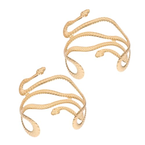 CLISPEED 2 Stück Verstellbarer Teilig Schlangen Oberarmarmreif aus Offener Armcuff Schmuck für Damen Modisches Auffälliges Armband für Party Hochzeit Cosplay Verstellbar und CLISPEED 2 Stück Verstellbarer Teilig Schlangen Oberarmarmreif aus Offener Armcuff Schmuck für Damen Modisches Auffälliges Armband für Party Hochzeit Cosplay Verstellbar und von CLISPEED