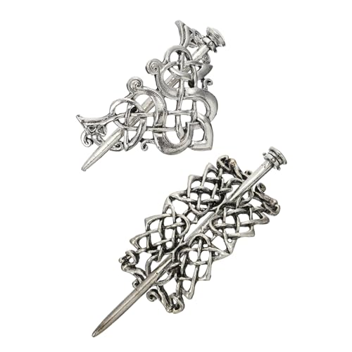 CLISPEED 2 Stück Viking Keltischer Knoten Haarnadel aus Legierung Stilvolle Haarspangen für Dutt und Flechtfrisuren Metallische Haarschmuck Accessoires für Damen Mädchen Vielseitig und von CLISPEED