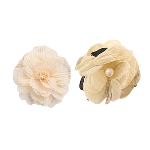CLISPEED 2 Stück Vintage Blumen Haarklammern Damen Haarschmuck Rutschfeste Haarspangen für Alltag Party Makeup Frisur Styling von CLISPEED