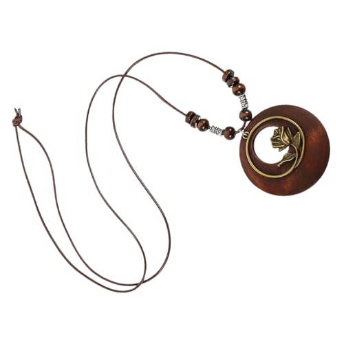 CLISPEED 2stücke Vintage Halsketten Lange Anhänger Halsketten Mit Rosen-muster Handgefertigte Boho Damen Herren-accessoires Für Jeden Anlass von CLISPEED