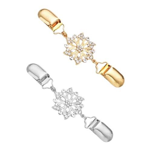 CLISPEED 2 Stück Vintage Cardigan Clips Damen Retro Hohlblumen Sweater Shawl Clips Strickjackenhalter für Pullover Kleider und Schals Rutschfeste Modische Schmuck Accessoires von CLISPEED