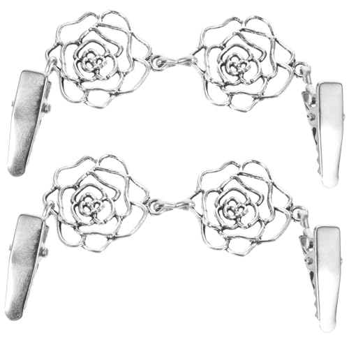 CLISPEED 2 Stück Vintage Cardigan Clips mit Anhänger aus Metall Silberne Strickjacken Clips für Damen Pullover Schal Verschluss Stilvolle Broschen für Offene Jacken und Schals von CLISPEED