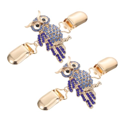 CLISPEED 2 Stück Vintage Cardigan Clips mit Eulen Motiv Strickjacken und Schalclips für Damen Vielseitige Kleiderclips für Pullover Schals Blusen Geschenkidee für Frauen von CLISPEED