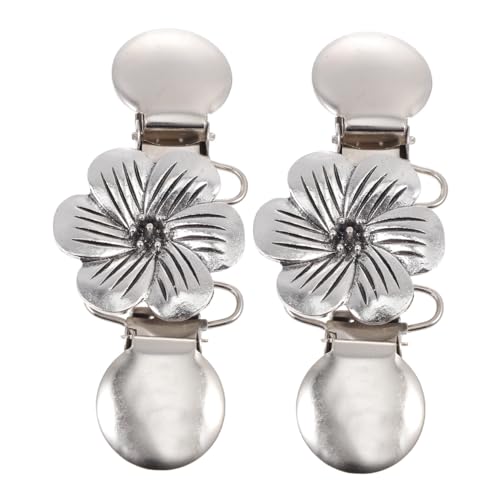 CLISPEED 2 Stück Vintage Cardigan Clips mit Retro Blumen Design Schal und Pullover Klammern für Damen Vielseitige Verschlüsse zum Sicheren Schließen von Jacken und Strickjacken bei Alltag von CLISPEED