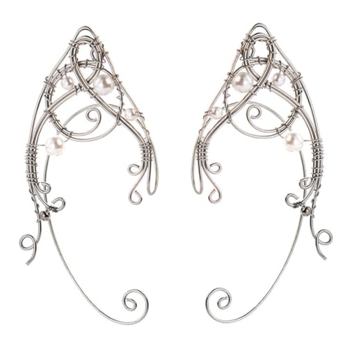 CLISPEED 2 Stück Vintage Ear Cuff Ohrclip Non Piercing Ear Hook Cosplay Accessoire Damen Ohrschmuck Elegantes Design für Party Hochzeit Halloween von CLISPEED
