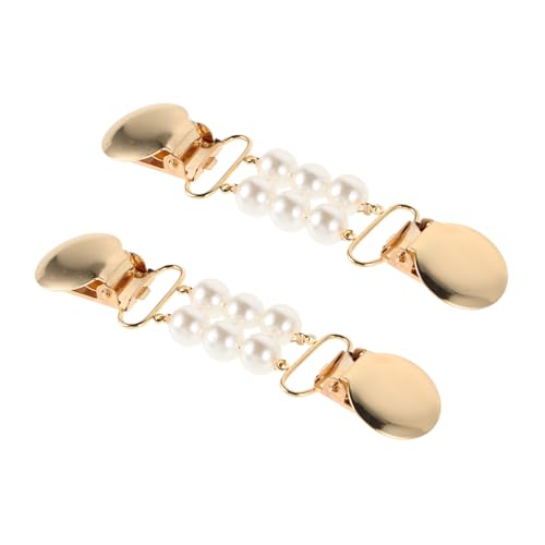 CLISPEED 2 Stück Vintage Perlen Broschen Clips Dekorative Strickjacken Clips für Damen Vielseitige Robust und Elegant für Alltag und Party von CLISPEED
