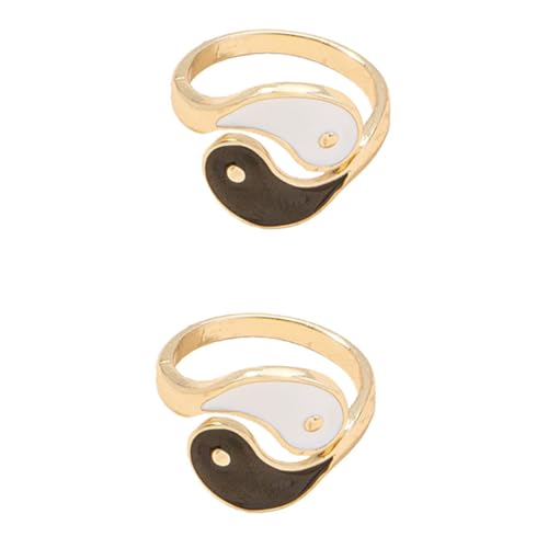 CLISPEED 2 Stück Vintage Ring Verstellbare Öffnung Trendiger Finger Ring Legierung für Damen für Hochwertiger Schmuck von CLISPEED