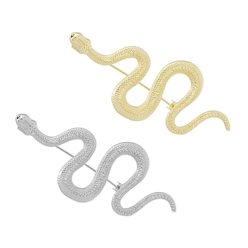 CLISPEED 2 Stück Vintage Schlange Brosche Anstecknadel für Jacken Schals Rucksäcke Unisex Accessoires Glatte Oberfläche Vielseitig für Hochzeit und Alltag von CLISPEED