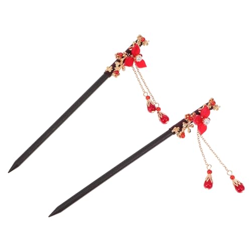 CLISPEED 2 Stück Vintage Stil Haarnadeln Chinesische Haarstäbchen Klassischer Haarschmuck für Frauen und Mädchen Retro Haarnadel Passend zu Hanfu Cosplay und Alltag von CLISPEED